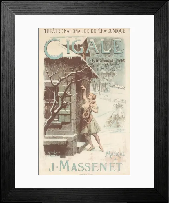 Framed Print : Poster for the ballet Cigale'by Jules Massenet, 1904 Framed Print : Poster for the ballet Cigale'by Jules Massenet, 1904
