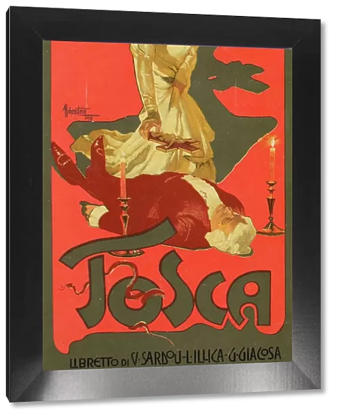 Poster for the Opera Tosca by G. Puccini, 1899. Creator: Hohenstein, Adolfo (1854-1928)