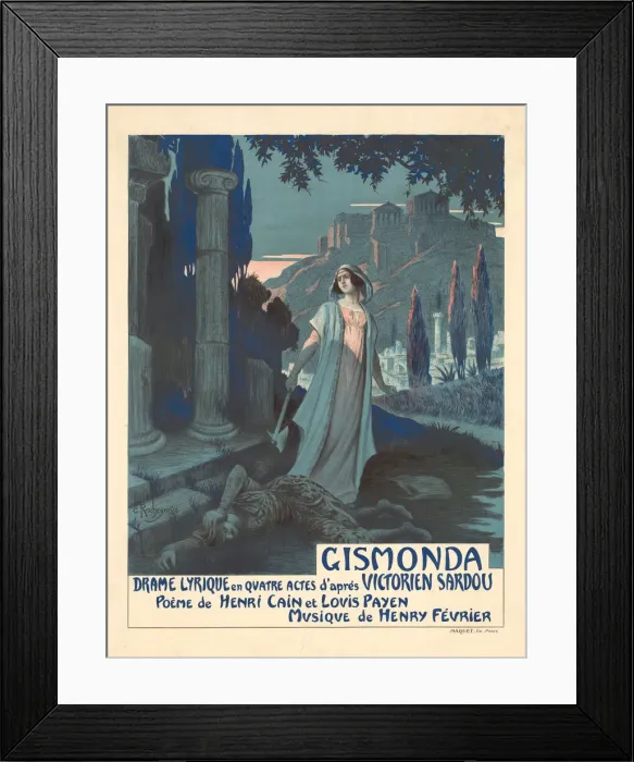 Framed Print : Poster for the theatre play Gismonda by V. Sardou, 1919 Framed Print : Poster for the theatre play Gismonda by V. Sardou, 1919