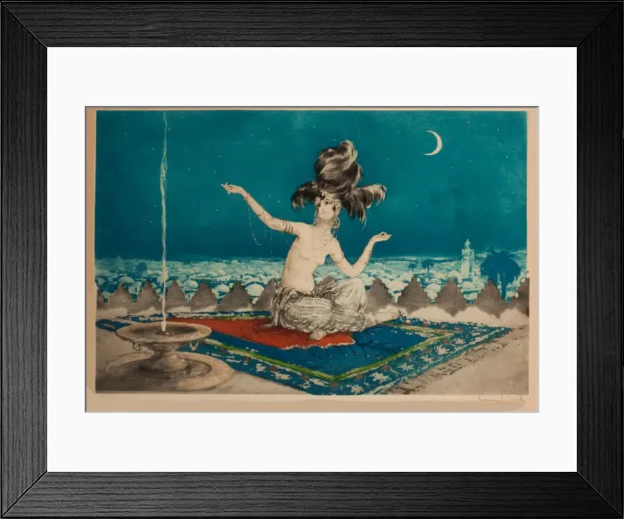 Framed Print : Sheherazade, ca 1927. Creator: Icart, Louis Justin Laurent (1888-1950) Framed Print : Sheherazade, ca 1927. Creator: Icart, Louis Justin Laurent (1888-1950)