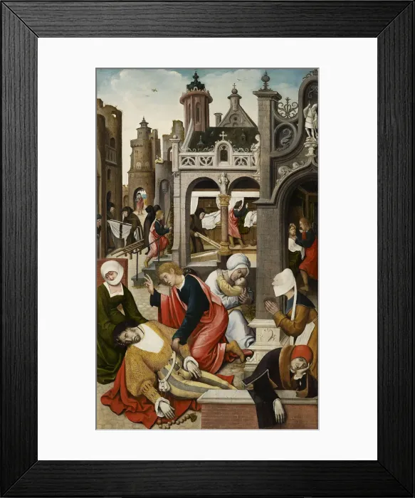 Framed Print : Scene from the life of Saint Roch, 1517. Creator: Orley, Everaert (Everard), van (c Framed Print : Scene from the life of Saint Roch, 1517. Creator: Orley, Everaert (Everard), van (c