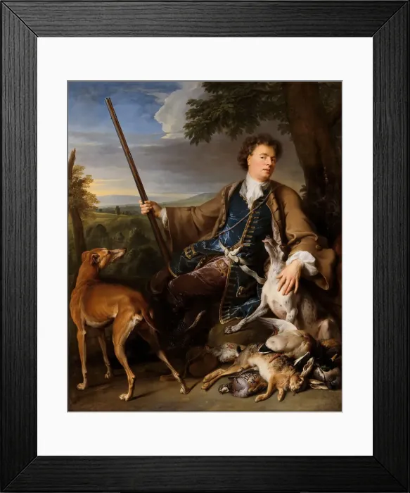 Framed Print : Self-Portrait in Hunting Dress, ca 1699. Creator: Desportes Framed Print : Self-Portrait in Hunting Dress, ca 1699. Creator: Desportes
