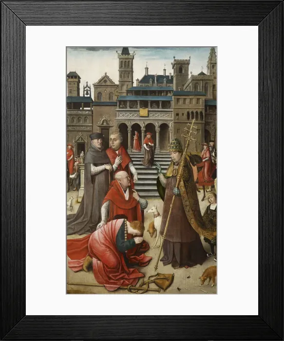 Framed Print : Scene from the life of Saint Roch, 1517. Creator: Orley, Everaert (Everard), van (c Framed Print : Scene from the life of Saint Roch, 1517. Creator: Orley, Everaert (Everard), van (c