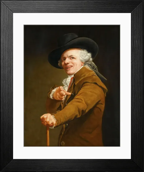 Framed Print : Self-portrait of the artist in the guise of a mocker, c. 1793 Framed Print : Self-portrait of the artist in the guise of a mocker, c. 1793
