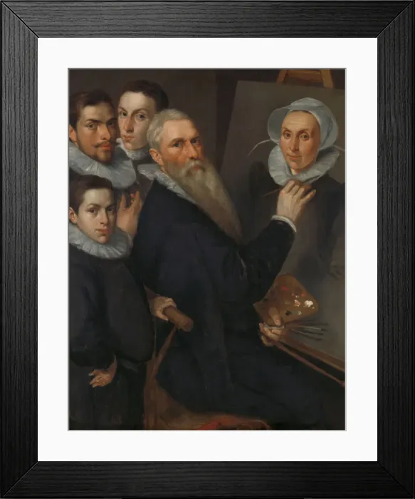 Framed Print : Self-Portrait of the painter with his family, 1594. Creator: Delff, Jakob Willemsz Framed Print : Self-Portrait of the painter with his family, 1594. Creator: Delff, Jakob Willemsz