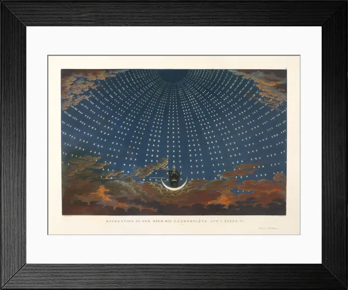 Framed Print : Stage design for the opera Die Zauberflote by Wolfgang Amadeus Mozart, 1847-1849. Creator: Schinkel, Karl Friedrich (1781-1841) Framed Print : Stage design for the opera Die Zauberflote by Wolfgang Amadeus Mozart, 1847-1849. Creator: Schinkel, Karl Friedrich (1781-1841)