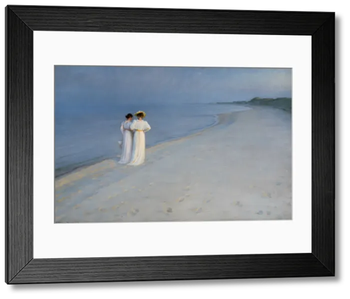 Framed Print : Quiet evening on Skagen's Southern Beach, 1893. Creator: Kroyer, Peder Severin (1851-1909) Framed Print : Quiet evening on Skagen's Southern Beach, 1893. Creator: Kroyer, Peder Severin (1851-1909)