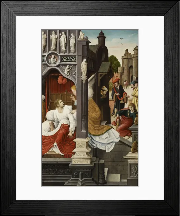 Framed Print : Scene from the life of Saint Roch, 1517. Creator: Orley, Everaert (Everard), van (c Framed Print : Scene from the life of Saint Roch, 1517. Creator: Orley, Everaert (Everard), van (c