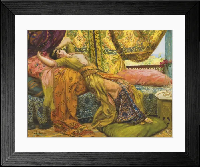 Framed Print : Reclining Beauty. Creator: Rochegrosse, Georges Antoine (1859-1938) Framed Print : Reclining Beauty. Creator: Rochegrosse, Georges Antoine (1859-1938)
