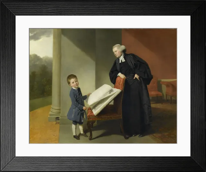 Framed Print : Reverend Randall Burroughes and his son Ellis, 1769. Creator: Zoffani, Johann (1733-1810) Framed Print : Reverend Randall Burroughes and his son Ellis, 1769. Creator: Zoffani, Johann (1733-1810)