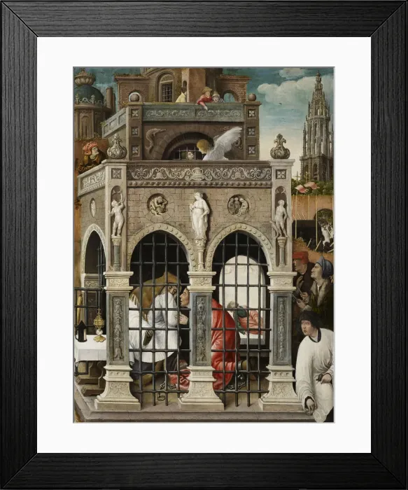 Framed Print : Scene from the life of Saint Roch, 1517. Creator: Orley, Everaert (Everard), van (c Framed Print : Scene from the life of Saint Roch, 1517. Creator: Orley, Everaert (Everard), van (c