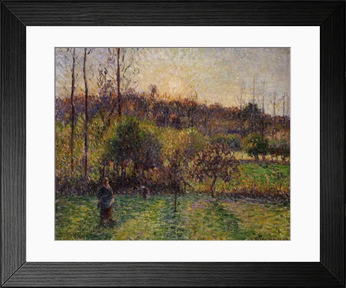 Framed Print : Rising sun at Eragny, 1894. Creator: Pissarro, Camille (1830-1903) Framed Print : Rising sun at Eragny, 1894. Creator: Pissarro, Camille (1830-1903)
