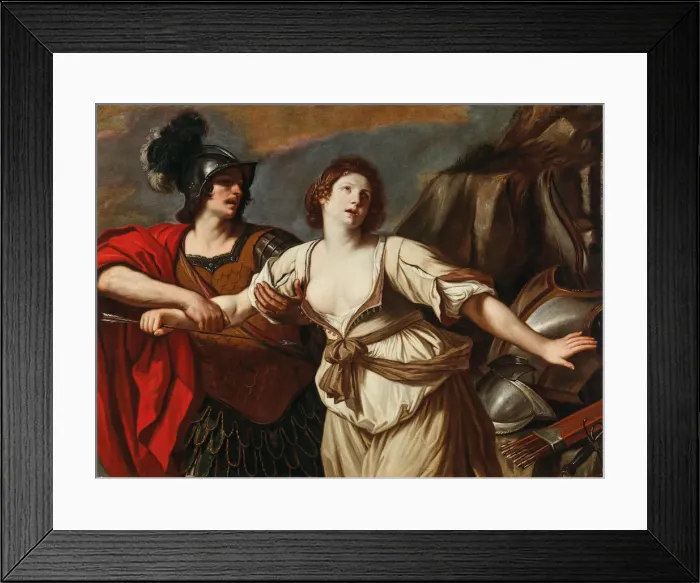 Framed Print : Rinaldo and Armida. Creator: Guercino (1591-1666) Framed Print : Rinaldo and Armida. Creator: Guercino (1591-1666)