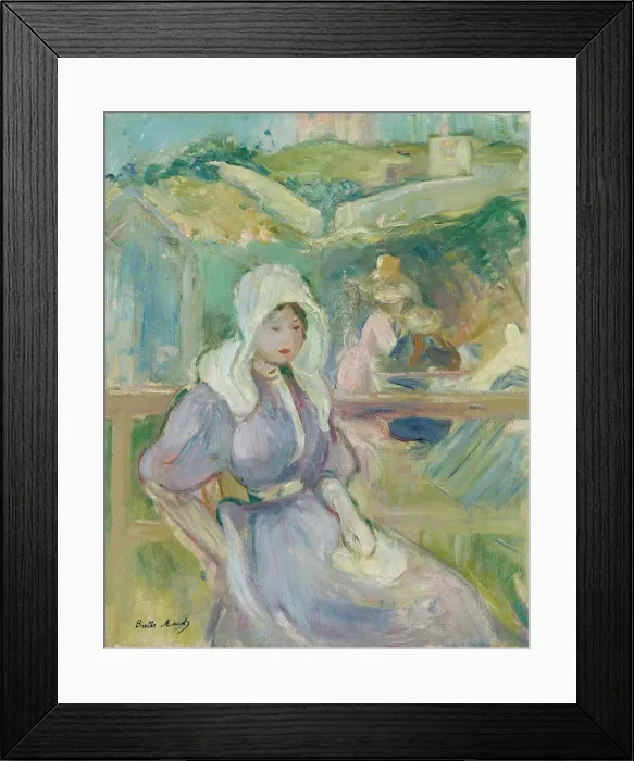 Framed Print : Sur la Plage aPortrieux, 1894. Creator: Morisot, Berthe (1841-1895) Framed Print : Sur la Plage aPortrieux, 1894. Creator: Morisot, Berthe (1841-1895)