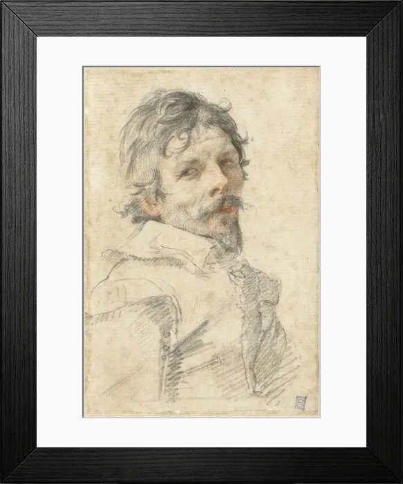 Framed Print : Self-Portrait, c. 1640. Creator: Mellan, Claude (1598-1688) Framed Print : Self-Portrait, c. 1640. Creator: Mellan, Claude (1598-1688)