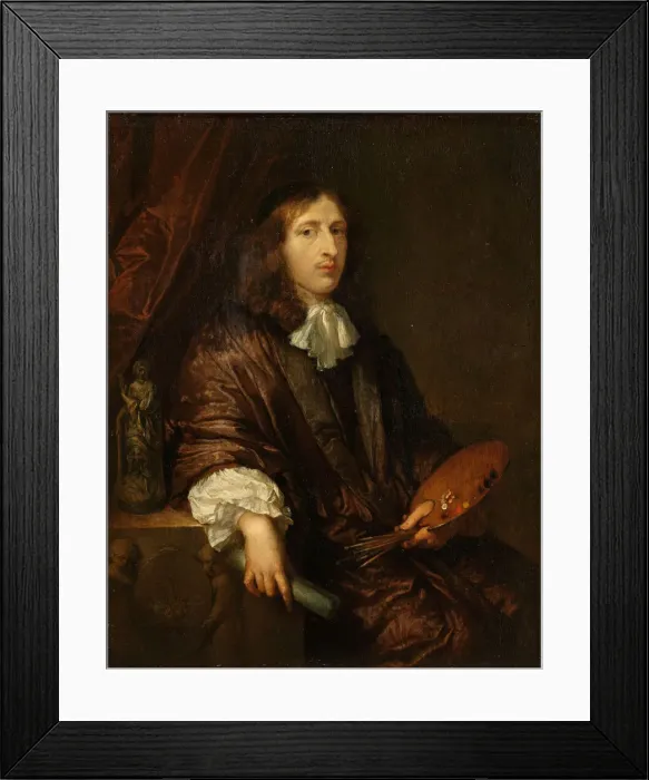 Framed Print : Self-Portrait, c. 1670. Creator: Netscher, Caspar (1639-1684) Framed Print : Self-Portrait, c. 1670. Creator: Netscher, Caspar (1639-1684)