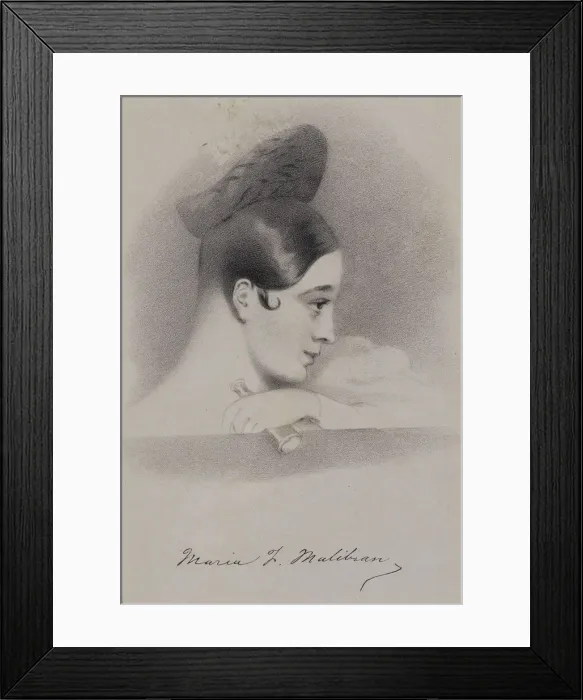 Framed Print : Self-Portrait, Early 1830s. Creator: Malibran-Garcia, Maria (1808-1836) Framed Print : Self-Portrait, Early 1830s. Creator: Malibran-Garcia, Maria (1808-1836)