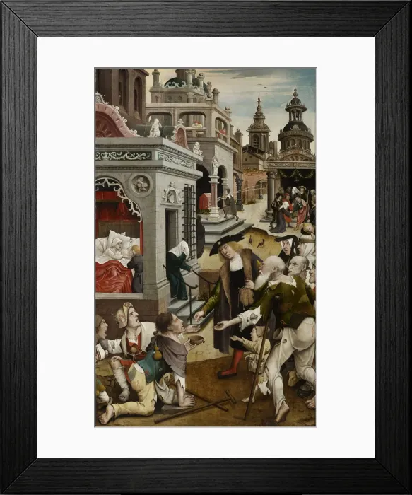 Framed Print : Scene from the life of Saint Roch, 1517. Creator: Orley, Everaert (Everard), van (c Framed Print : Scene from the life of Saint Roch, 1517. Creator: Orley, Everaert (Everard), van (c