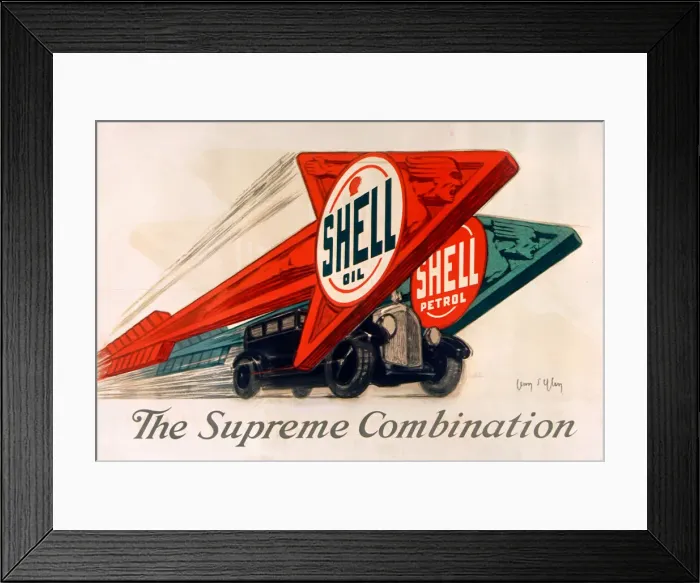 Framed Print : Shell oil & Shell petrol, 1925. Creator: D Ylen, Jean (1886-1938) Framed Print : Shell oil & Shell petrol, 1925. Creator: D Ylen, Jean (1886-1938)