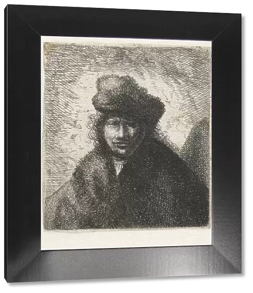 Self-Portrait in a slant fur cap: Bust, ca 1631. Creator: Rembrandt van Rhijn (1606-1669)