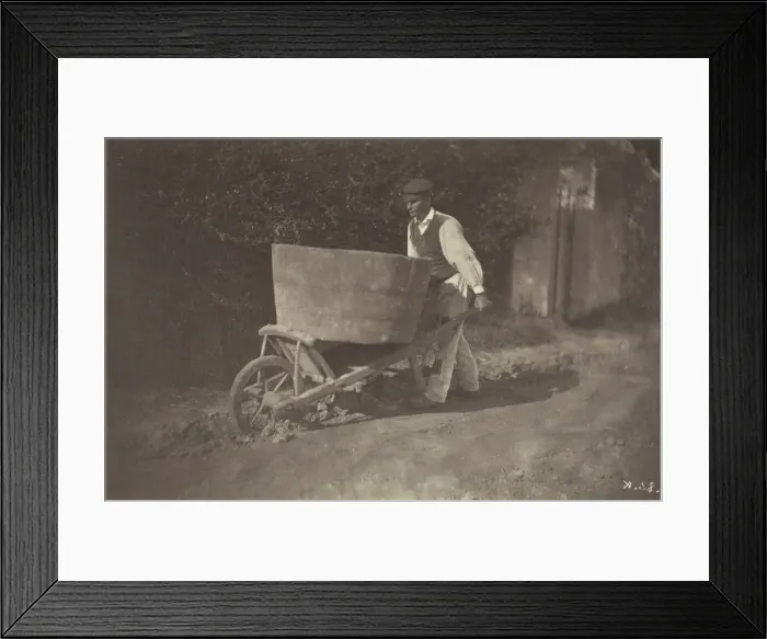 Framed Print : Male Peasant with Wheelbarrow, 1870. Creator: Giraudons Artist Framed Print : Male Peasant with Wheelbarrow, 1870. Creator: Giraudons Artist