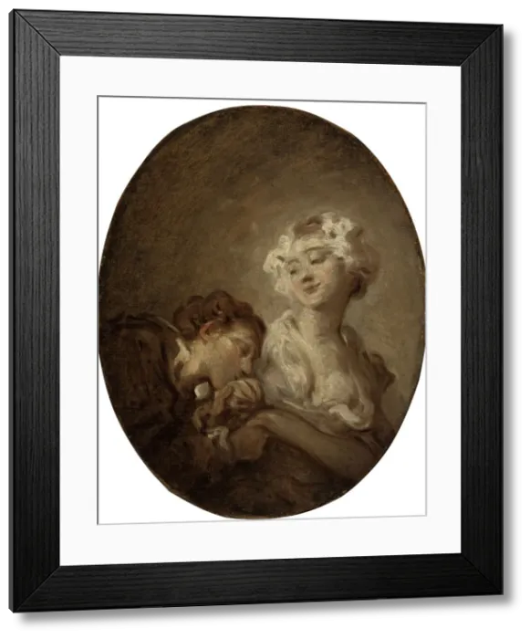 Framed Print : The coquette and the youth. Creator: Fragonard, Jean Honore(1732-1806) Framed Print : The coquette and the youth. Creator: Fragonard, Jean Honore(1732-1806)