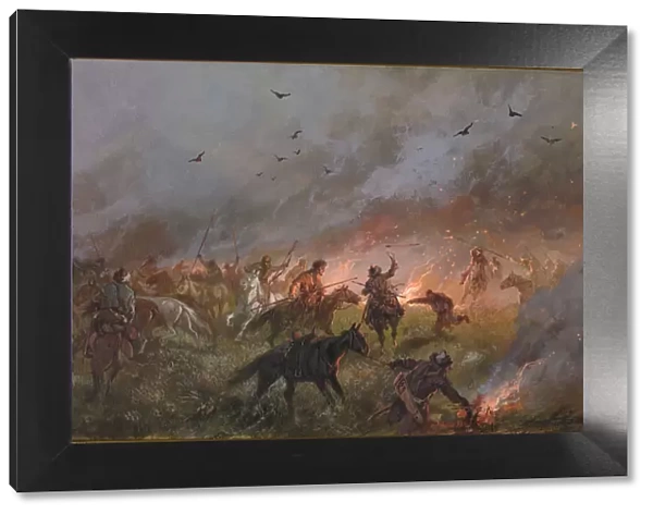 The defeat of the Pugachevs Troops near Troitsk, 1891. Creator: Karasin