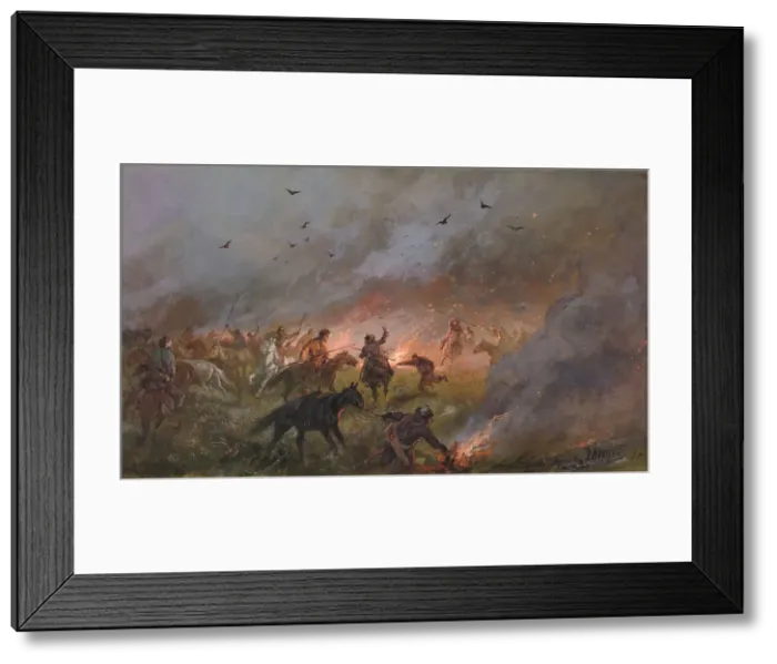 Framed Print : The defeat of the Pugachevs Troops near Troitsk, 1891. Creator: Karasin Framed Print : The defeat of the Pugachevs Troops near Troitsk, 1891. Creator: Karasin