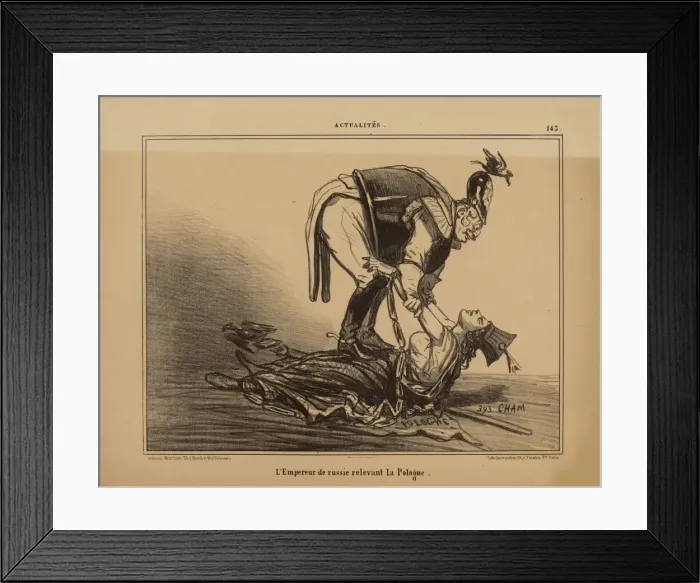 Framed Print : The Emperor of Russia relieving Poland, 1855. Creator: Cham (Amedé Framed Print : The Emperor of Russia relieving Poland, 1855. Creator: Cham (Amedé