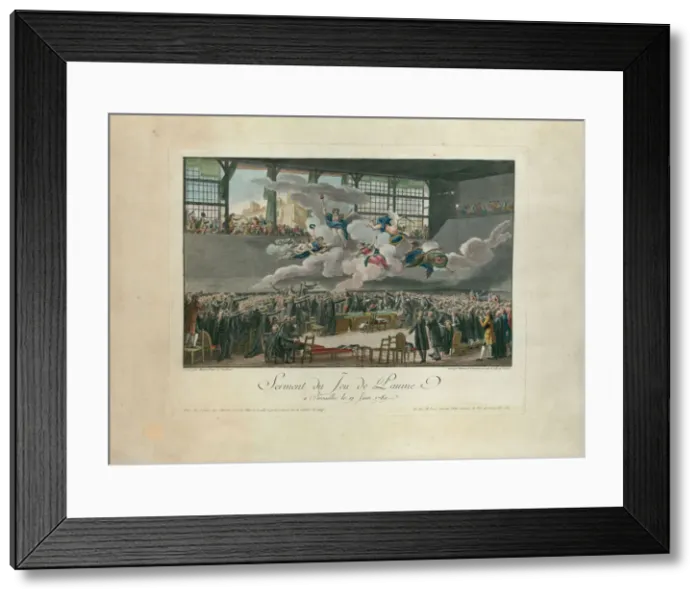 Framed Print : The Tennis Court Oath on 20 June 1789. Creator: Helman, Isidore Stanislas (1743-1806 / 9) Framed Print : The Tennis Court Oath on 20 June 1789. Creator: Helman, Isidore Stanislas (1743-1806 / 9)