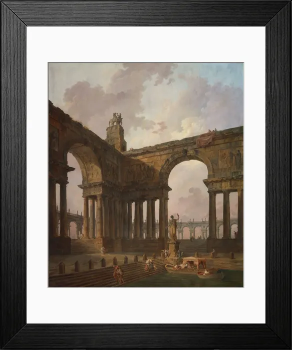 Framed Print : The Landing Place, 1787 / 88. Creator: Hubert Robert Framed Print : The Landing Place, 1787 / 88. Creator: Hubert Robert