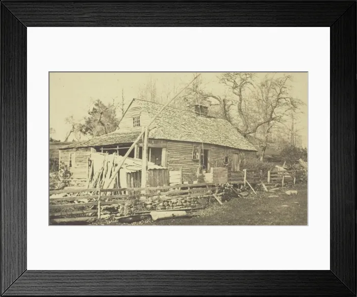 Framed Print : Untitled (Cabin with well), 1860s. Creator: Henry S. Peck Framed Print : Untitled (Cabin with well), 1860s. Creator: Henry S. Peck