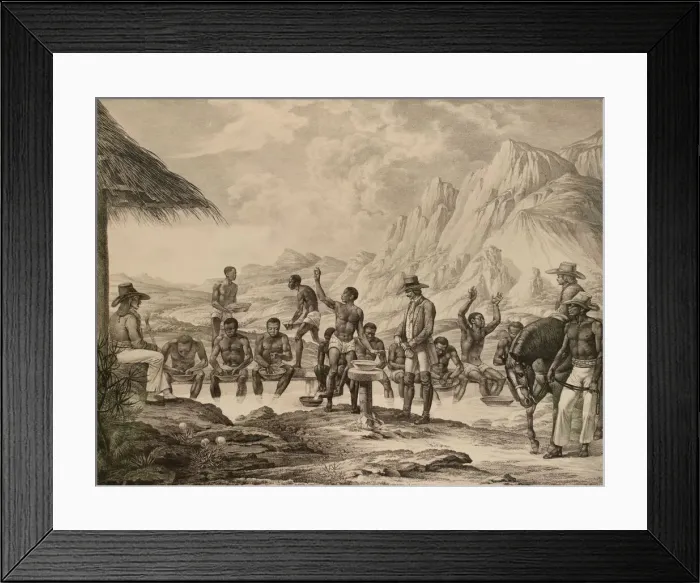 Framed Print : The washing of diamonds, Curralinho, 1823-1831. Creator: Meier (Meyer), E Framed Print : The washing of diamonds, Curralinho, 1823-1831. Creator: Meier (Meyer), E