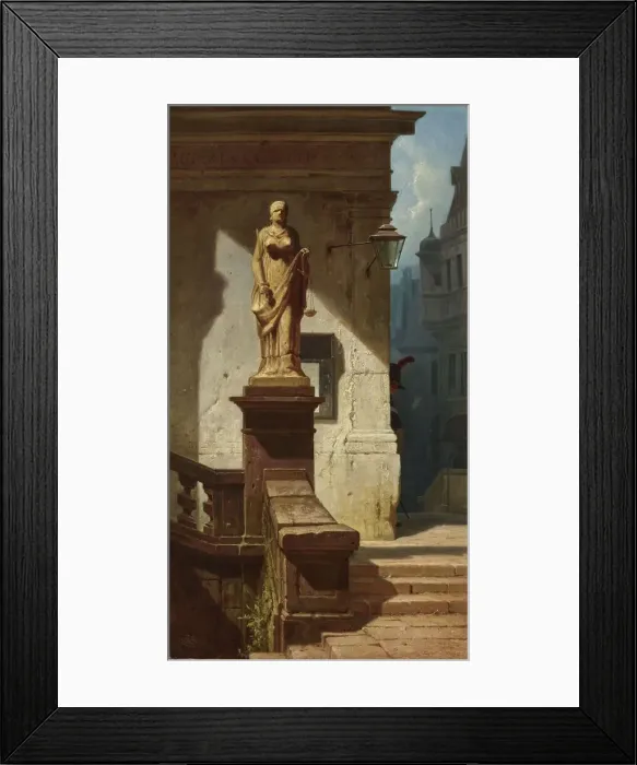 Framed Print : The eye of the law (Justitia), 1857. Creator: Spitzweg, Carl (1808-1885) Framed Print : The eye of the law (Justitia), 1857. Creator: Spitzweg, Carl (1808-1885)