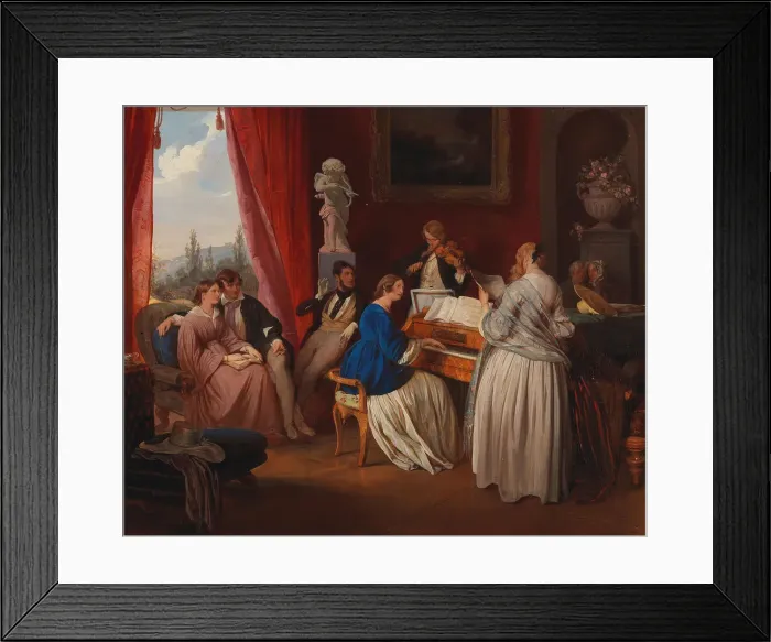 Framed Print : The Family Concert, 1841. Creator: Danhauser, Josef (1805-1845) Framed Print : The Family Concert, 1841. Creator: Danhauser, Josef (1805-1845)