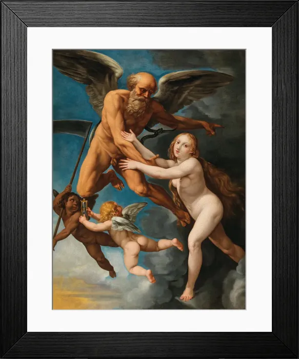 Framed Print : Time abducting truth, c. 1630. Creator: Cesari, Giuseppe (1568-1640) Framed Print : Time abducting truth, c. 1630. Creator: Cesari, Giuseppe (1568-1640)