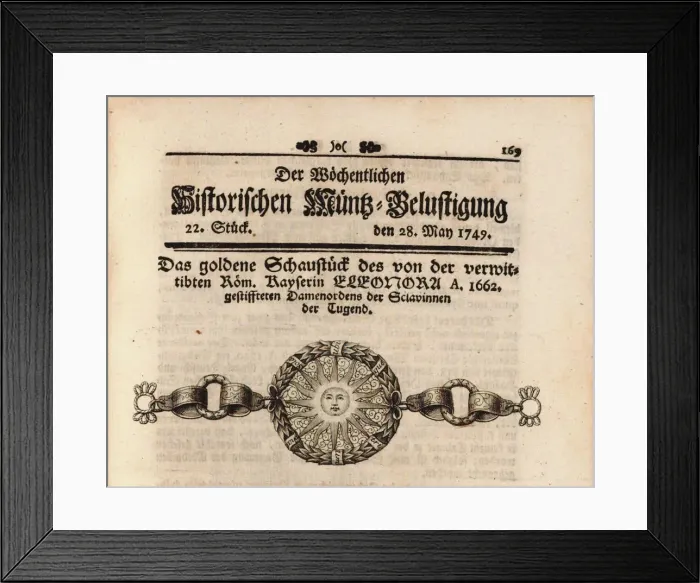Framed Print : The Great Sign of the Order of the Slaves of Virtue, 1749. Creator: Orders, decorations and medals Framed Print : The Great Sign of the Order of the Slaves of Virtue, 1749. Creator: Orders, decorations and medals