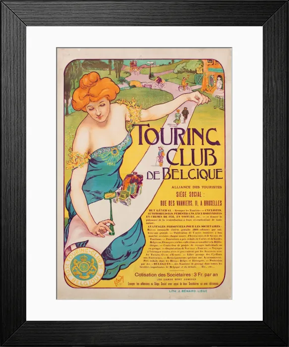 Framed Print : Touring Club de Belgique, 1901. Creator: Gaudy, Georges (1872-1940) Framed Print : Touring Club de Belgique, 1901. Creator: Gaudy, Georges (1872-1940)