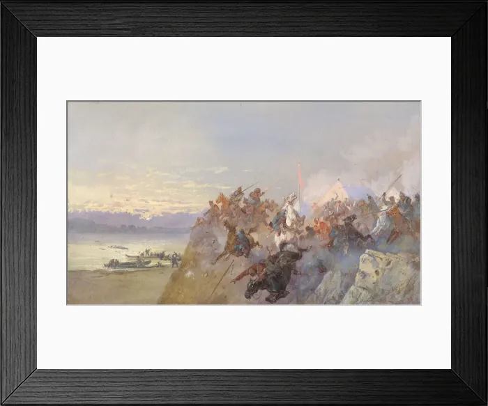 Framed Print : The last defeat of the troops of Khan Kuchum. 1598, 1891 Framed Print : The last defeat of the troops of Khan Kuchum. 1598, 1891