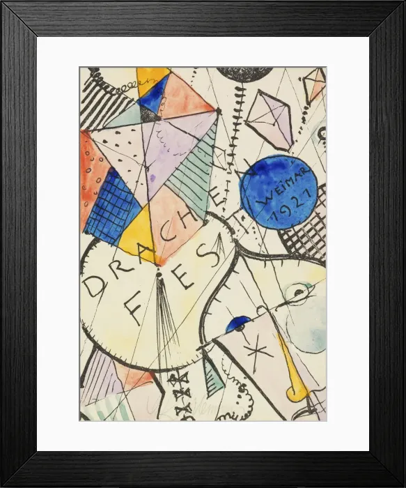 Framed Print : The Kite Festival, Weimar, 1921. Creator: Schlemmer, Oskar (1888-1943) Framed Print : The Kite Festival, Weimar, 1921. Creator: Schlemmer, Oskar (1888-1943)