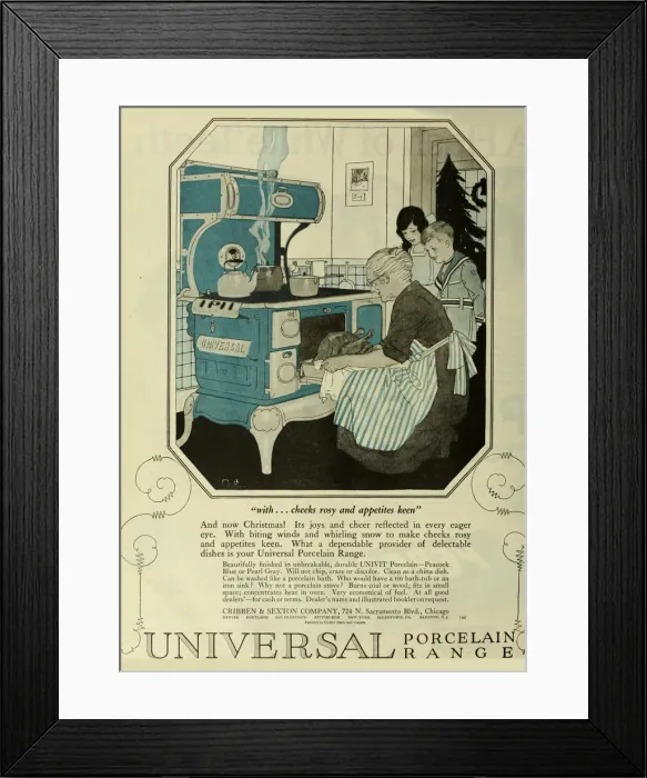 Framed Print : Universal Porcelain Range, Advertising From The Saturday Evening Post, ca 1920-1925 Framed Print : Universal Porcelain Range, Advertising From The Saturday Evening Post, ca 1920-1925