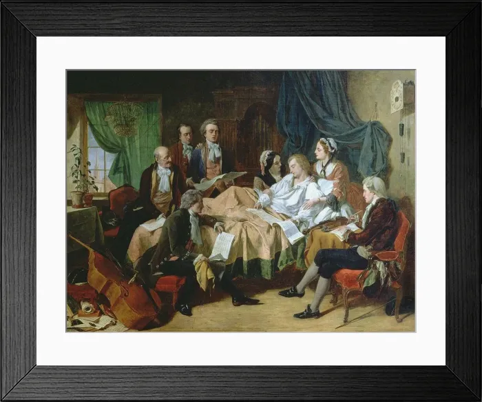 Framed Print : The Last Hours of Mozart, 1860s. Creator: O Neil, Henry Nelson, (after) (1817-1880) Framed Print : The Last Hours of Mozart, 1860s. Creator: O Neil, Henry Nelson, (after) (1817-1880)