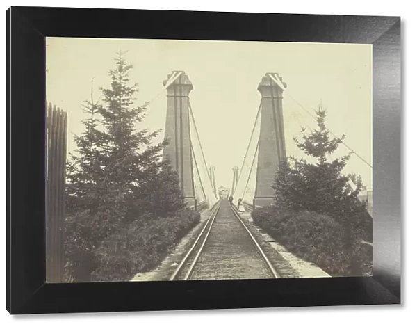 Railway Suspension Bridge, Niagara Falls, 19th century. Creator: S. Barnett