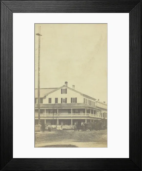 Framed Print : Cushings Photographic Rooms, Woodstock, Vermont, USA, 19th century. Creator: W. A. King Framed Print : Cushings Photographic Rooms, Woodstock, Vermont, USA, 19th century. Creator: W. A. King