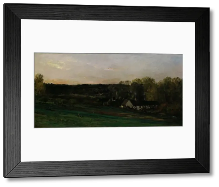 Framed Print : House of Mere Bazot, 1874. Creator: Charles Francois Daubigny Framed Print : House of Mere Bazot, 1874. Creator: Charles Francois Daubigny