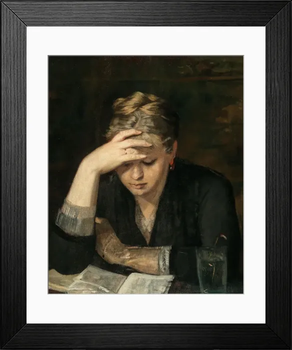 Framed Print : The reader (Portrait of Dina Babanina, a cousin of the artist) Framed Print : The reader (Portrait of Dina Babanina, a cousin of the artist)