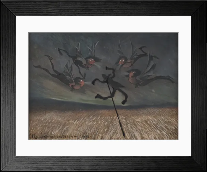 Framed Print : The scarecrow and the four winds, 1906. Creator: Arosenius, Ivar (1878-1909) Framed Print : The scarecrow and the four winds, 1906. Creator: Arosenius, Ivar (1878-1909)