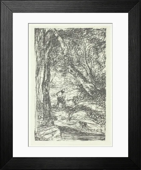 Framed Print : Le bucheron, possibly 1857, printed 1982. Creator: Charles Negre Framed Print : Le bucheron, possibly 1857, printed 1982. Creator: Charles Negre