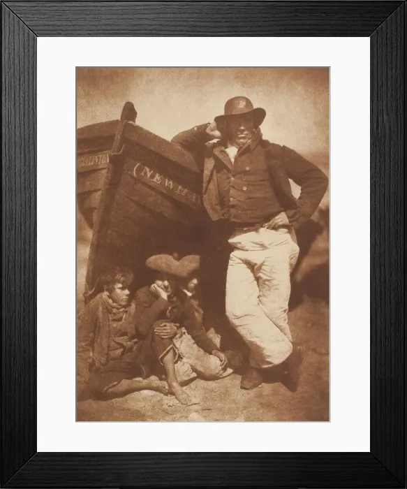 Framed Print : James Linton and Three Boys, Newhaven, 1843 / 47, printed c. 1916 Framed Print : James Linton and Three Boys, Newhaven, 1843 / 47, printed c. 1916