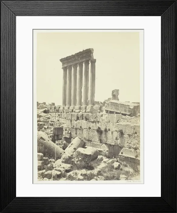 Framed Print : The Great Pillars at Baalbec, 1857. Creator: Francis Frith Framed Print : The Great Pillars at Baalbec, 1857. Creator: Francis Frith